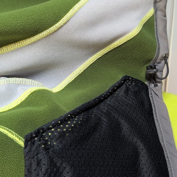 L.L. Bean Polartec Fleece Full Zip Jacket Chartreuse/Gray Size XL EUC - Picture 9 of 11